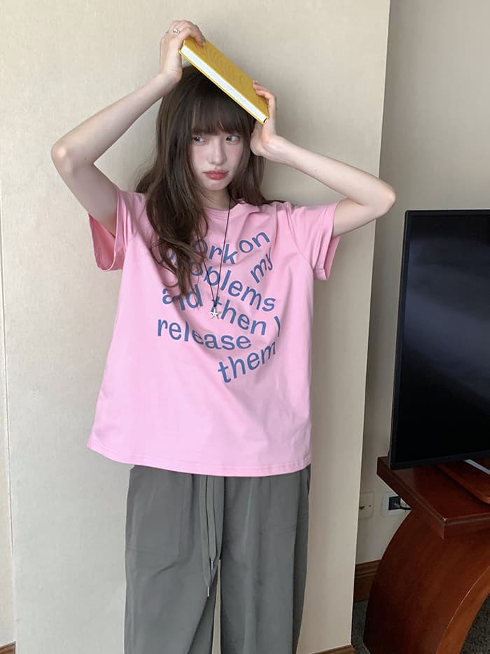ロゴプリント カジュアル ゆるTシャツ LUMIYUMI