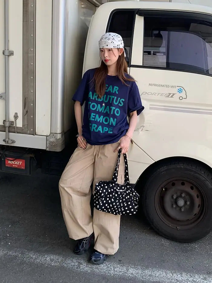 アメカジ ロゴプリント ゆるTシャツ LUMIYUMI