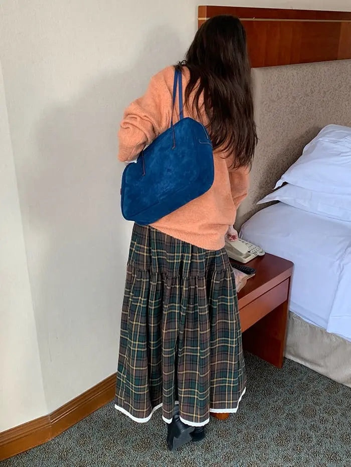 ガーリー チェック レース切替 スカート LUMIYUMI