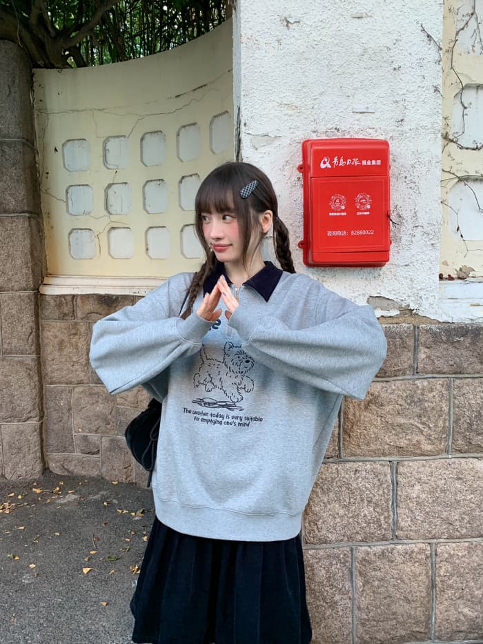アメリカン ドッグ刺繍 スウェット LUMIYUMI