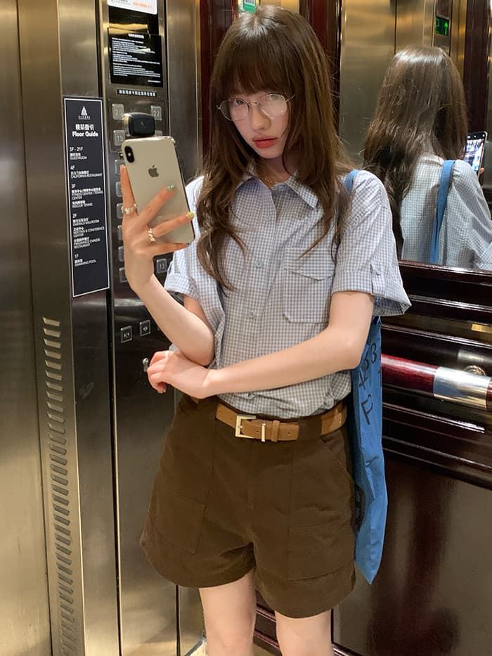 ヴィンテージ風 カーゴ ショートパンツ LUMIYUMI