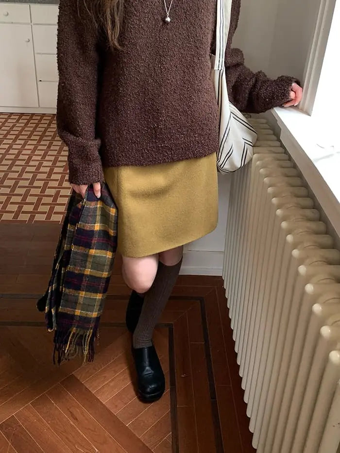 サイドボタン ハイウエスト ミニスカート LUMIYUMI